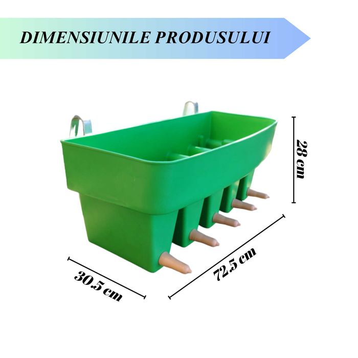 Hranitoare compartimentata vitei, cu 5 tetine, capacitate 30L