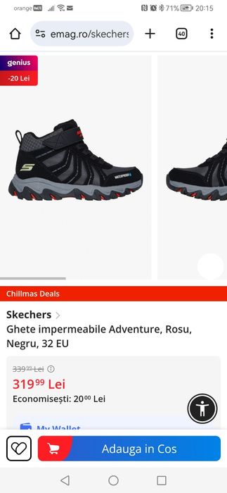 Ghete Skechers impermeabile, marimea 31