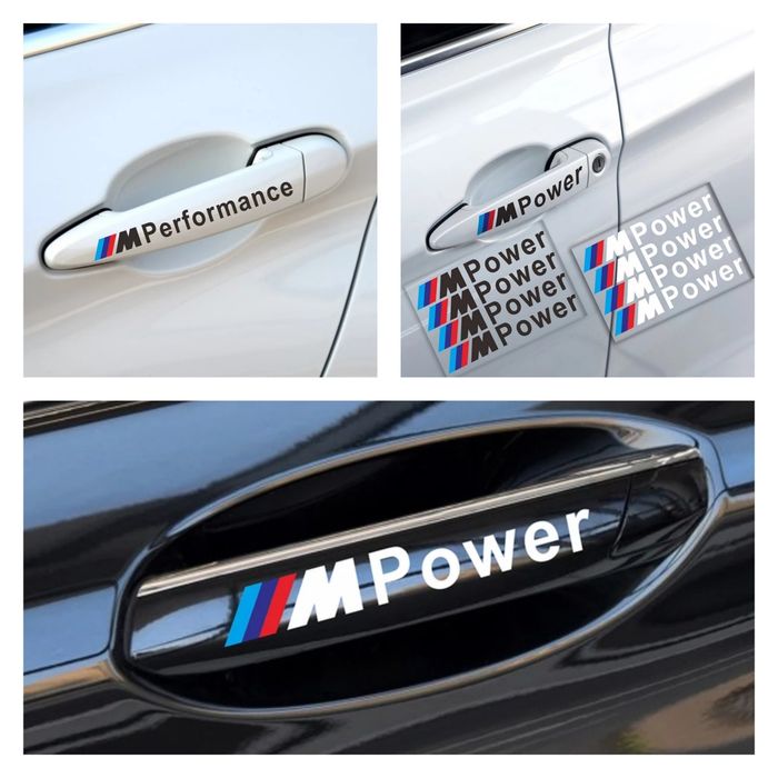 Set-4-Stickere-Bmw-M-Power-Performance-Manere-Usi-E46-E60-E90-F30-E70