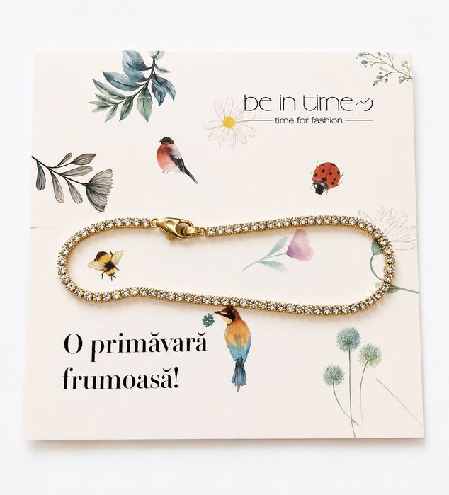 Brățară tennis aur 14K cu zirconia- purtata rar