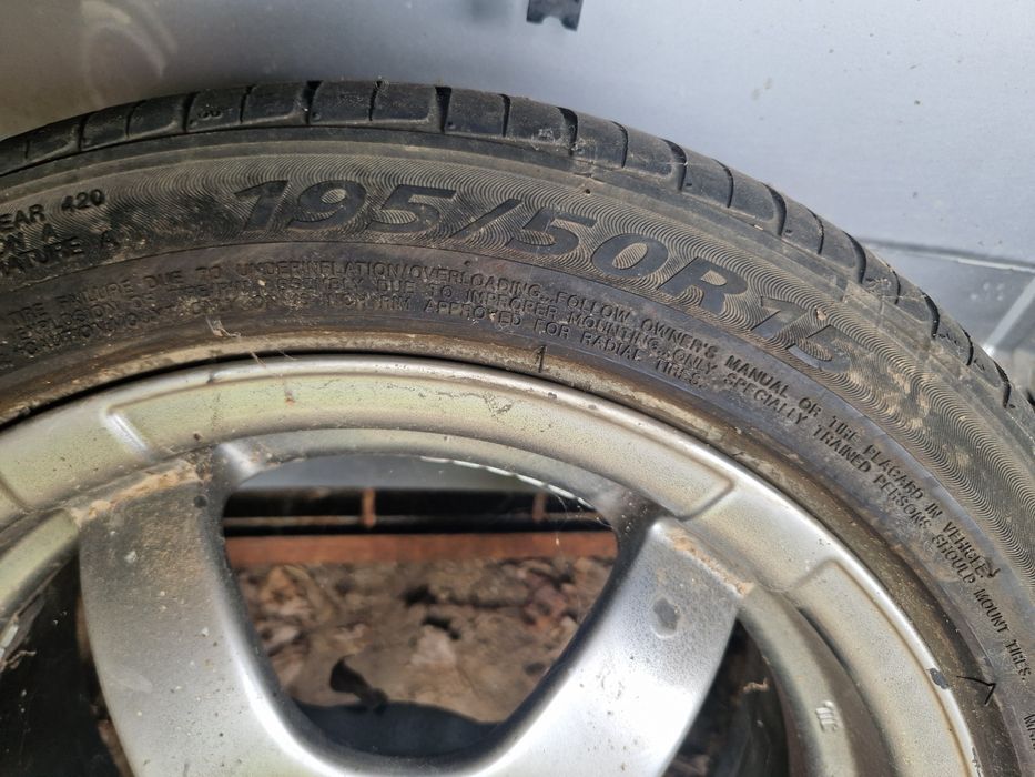 Set jante Aliaj 190/50 r15 in 4 prezoane cu cauciuc si/sau roata de rezerva
