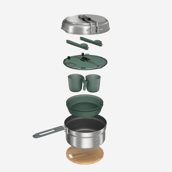 Set de gătit 500 camping din inox + - produs resigilat Decathlon
