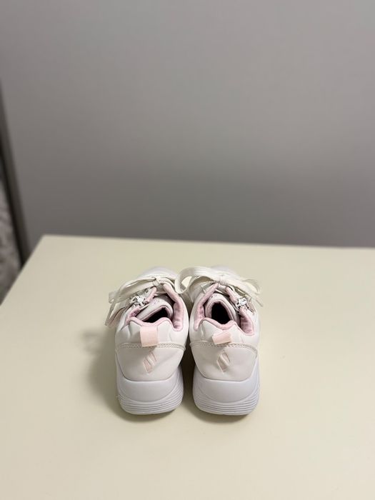 Skechers adidași sport albi fete cu fermoar și șireturi, mărimea 30 (19 cm)