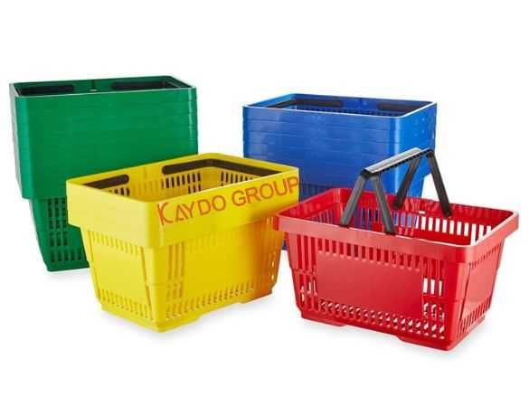 Нова ПВЦ зелена кошница за супермаркет, пазаруване в магазин -  22L