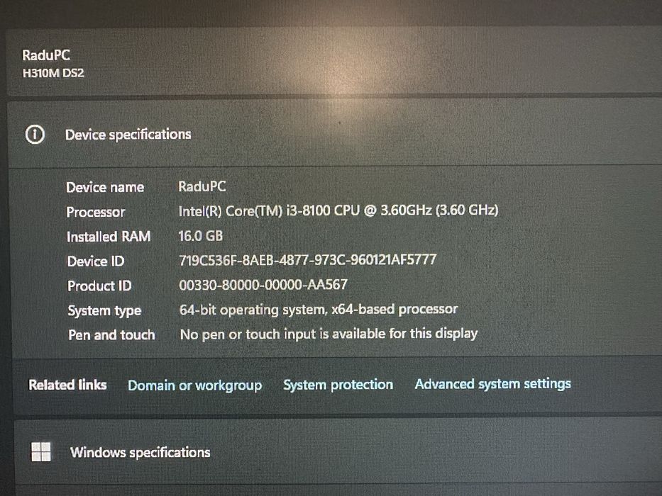 PC Gaming – GTX 1060 3GB, Intel i3 Gen 8, 16GB RAM, SSD + HDD