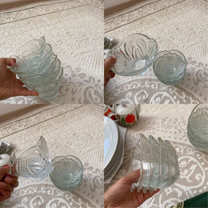 Хрусталь посудалар әртүрлі.