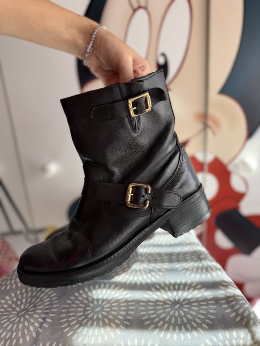 Cizme piele, negre, 37, in stare buna