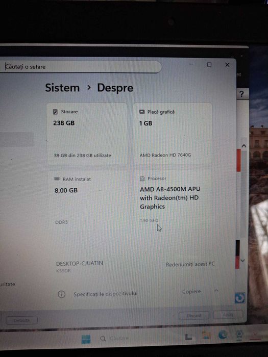 Vand Laptop Asus K55D