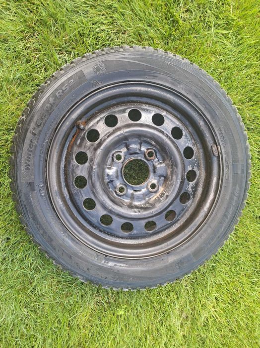Set 4 roți iarnă Hankook + Jante tablă 4x114.3 (Hyundai, Kia, Chevrolet)