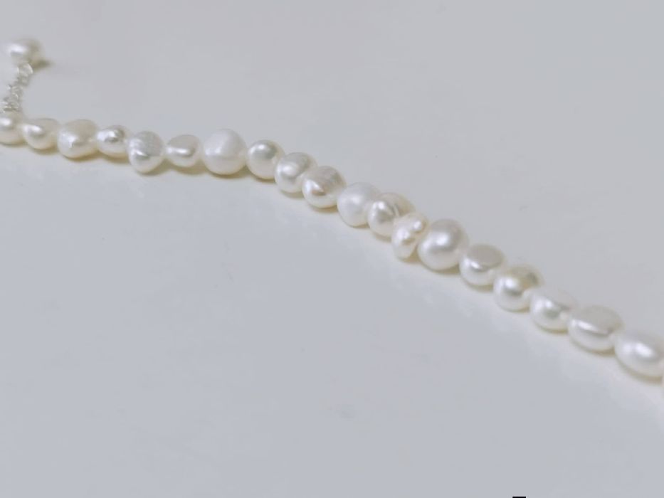 Perle naturale de cultura baroc cu inchizatoare din argint de 925