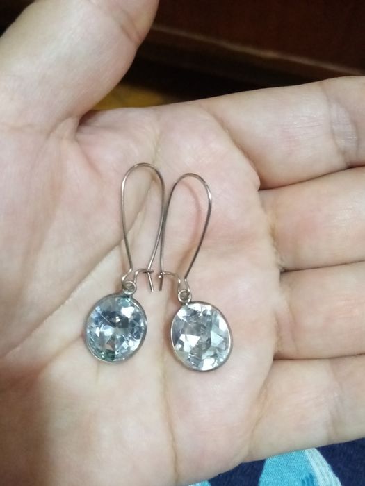 Серьги с горным хрусталем в серебре