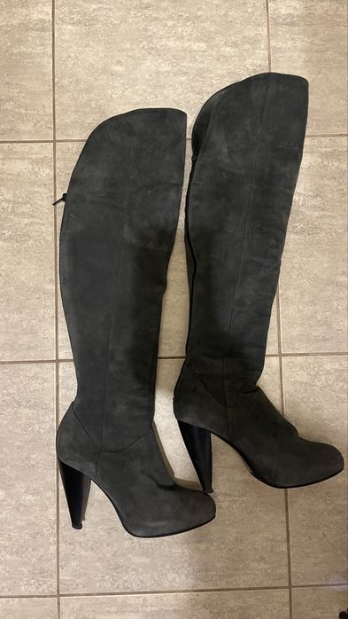 Vand cizme lungi cu toc din piele intoarsă 38,5-39