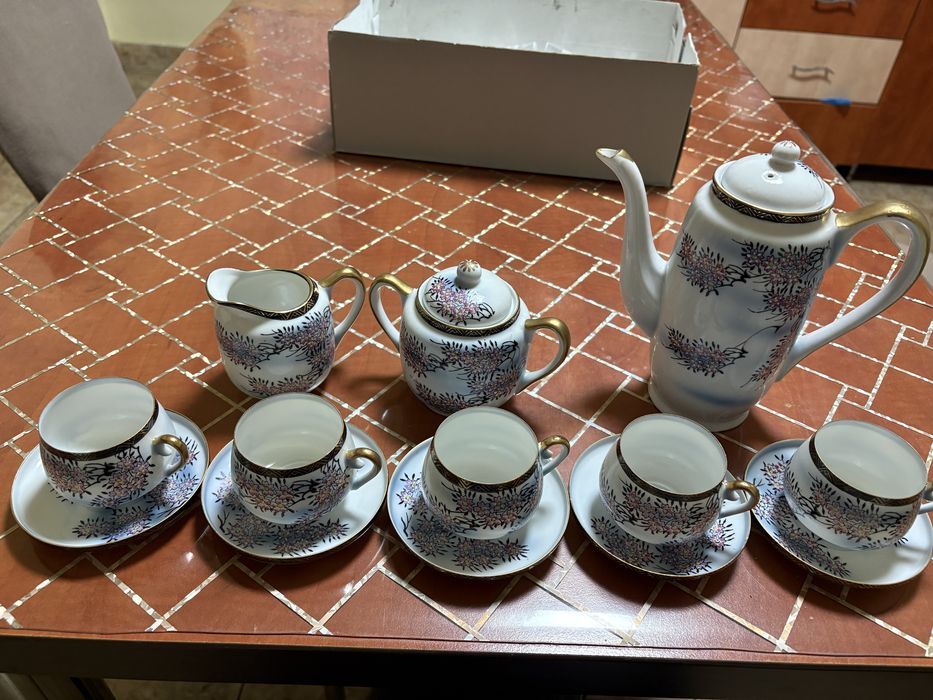 Set ceai porțelan japonez Kutani - made in Japan (complet)