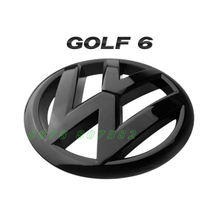Емблема предна задна Фолксваген Голф 6 черна черен гланц VW Volkswagen Golf MK6 Piano Black Gloss black tuning  за предна решетка  заден капак лого