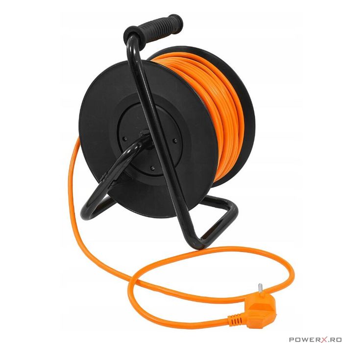 Rola prelungitor cablu cu cadru metalic, 25 metri 3 x 1,5 mm, Verke