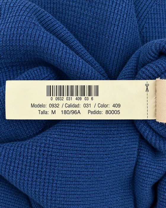 Pulover Massimo Dutti bărbați albastru royal, Cotton Cashmere, half zip cu guler înalt, detalii contrastante, mărimea M