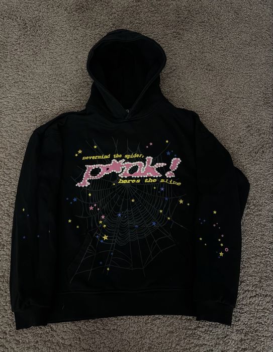 Sp5der P*NK Hoodie Black