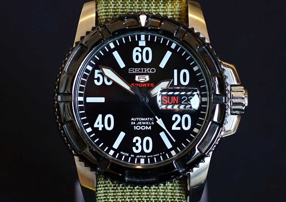 SEIKO 5 ceas barbati militar Automatic / Manual, veritabil