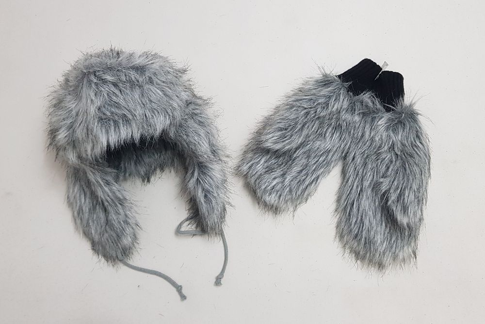 Set nou Mănusi si Caciula rusească, blană, model Easy Winter, One Size