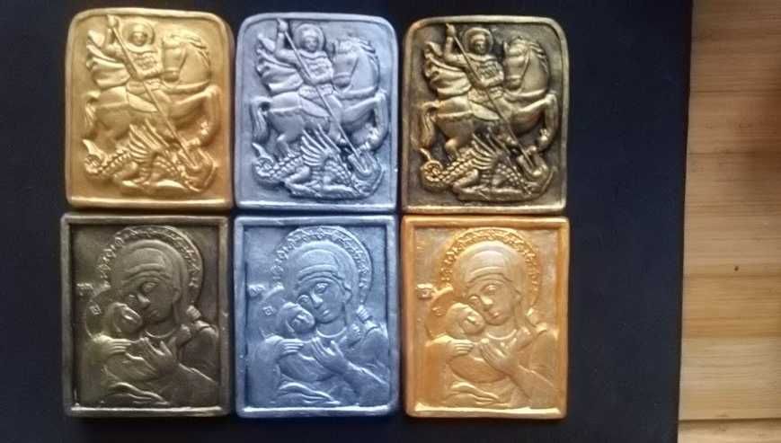 Релефни магнити за хладилник с Богородица и свети Георги  SIX MAGNETS