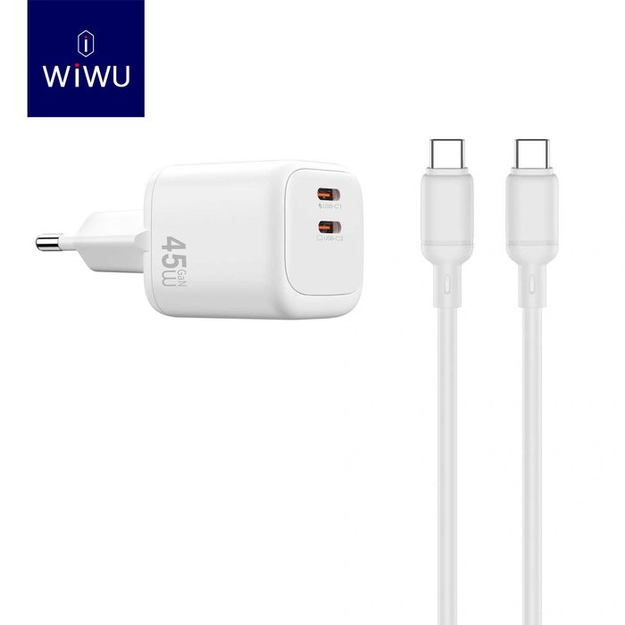 WiWU Wi-G025 Cube 45W GaN Adapter 2C For Macbook iPad iWatch iPhone 17