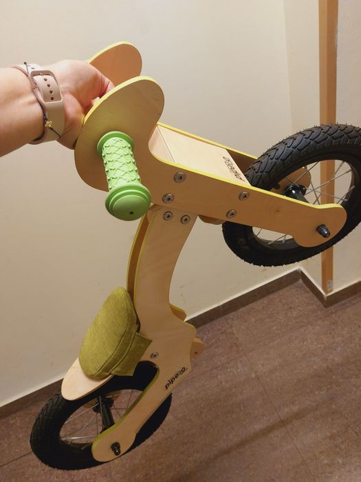 Дървено колело за баланс модел " Голямо Лили" - зелено