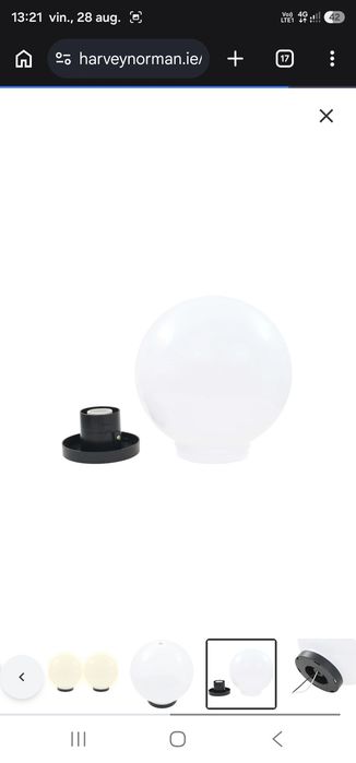 Lămpi LED cu bol, 2 buc., sferice, 25 cm