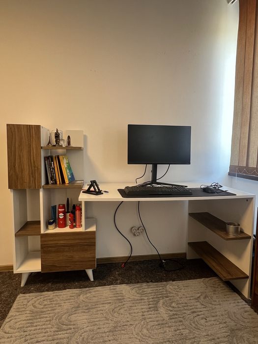 Birou modern Woody Fashion 170 cm cu bibliotecă și dulap – Design premium, foarte solid