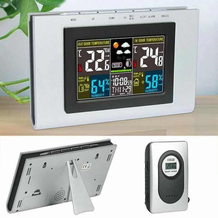 Statie meteo interior/exterior, wireless, afisare calendar, umiditate
