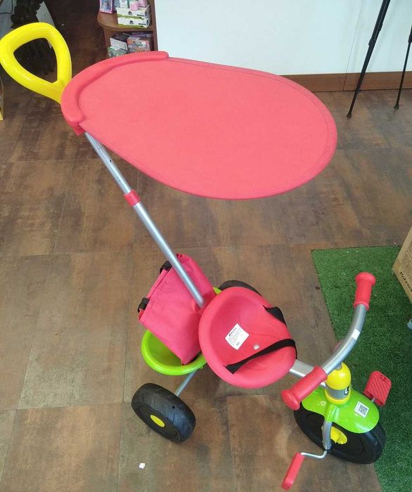 Детска триколка буталка с педали, родителски контрол и сенник