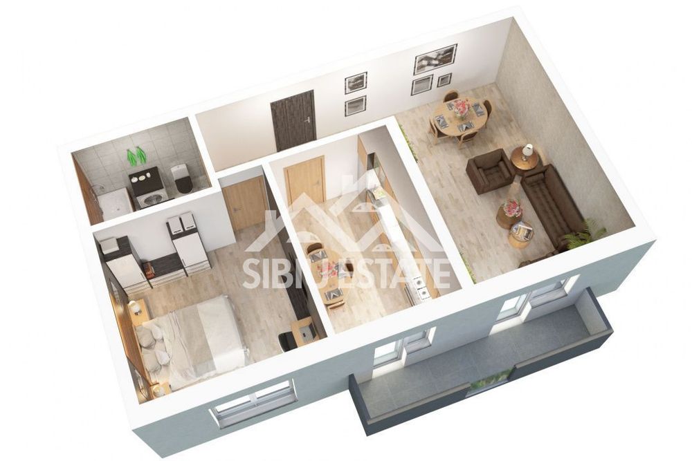Apartament 2 camere cu balcon și parcare , Doamna Stanca