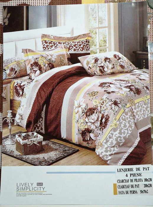 Set lenjerie de pat 4 piese – Nou