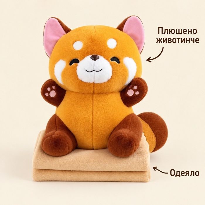 Плюшена лисица с меко одеало
