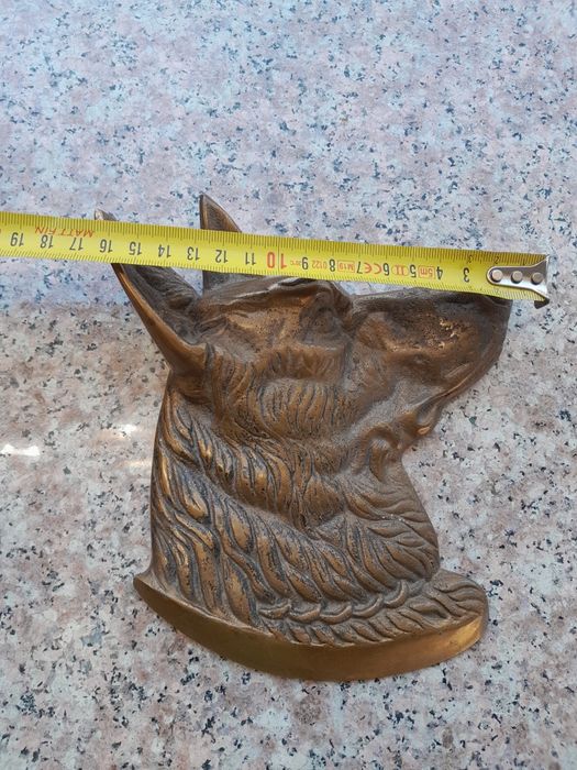 Placheta veche din bronz masiv,  câine lup, transport gratuit