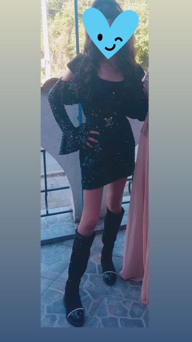 Дамска рокля със паети