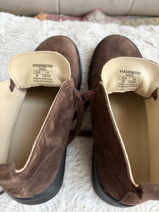 CLARKS × ZARA детски боти №36 – естествена кожа – кафяви, размер EU 36.