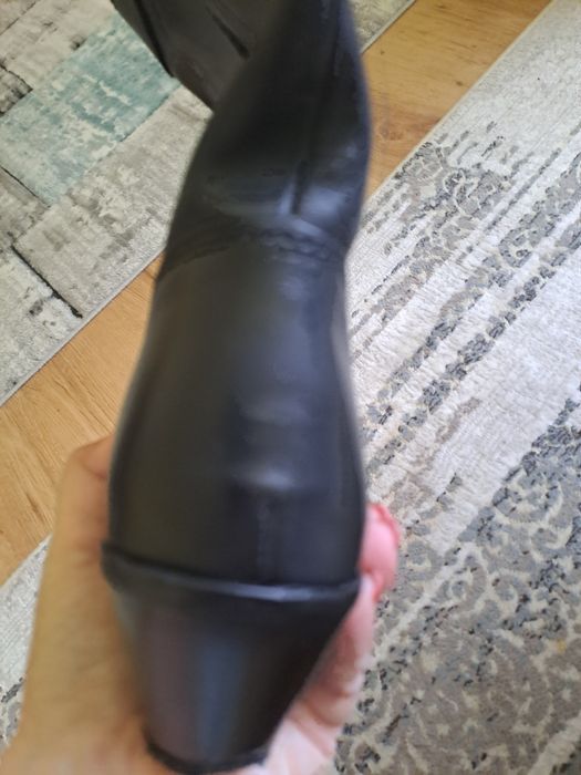 Cizme Zara negre din piele