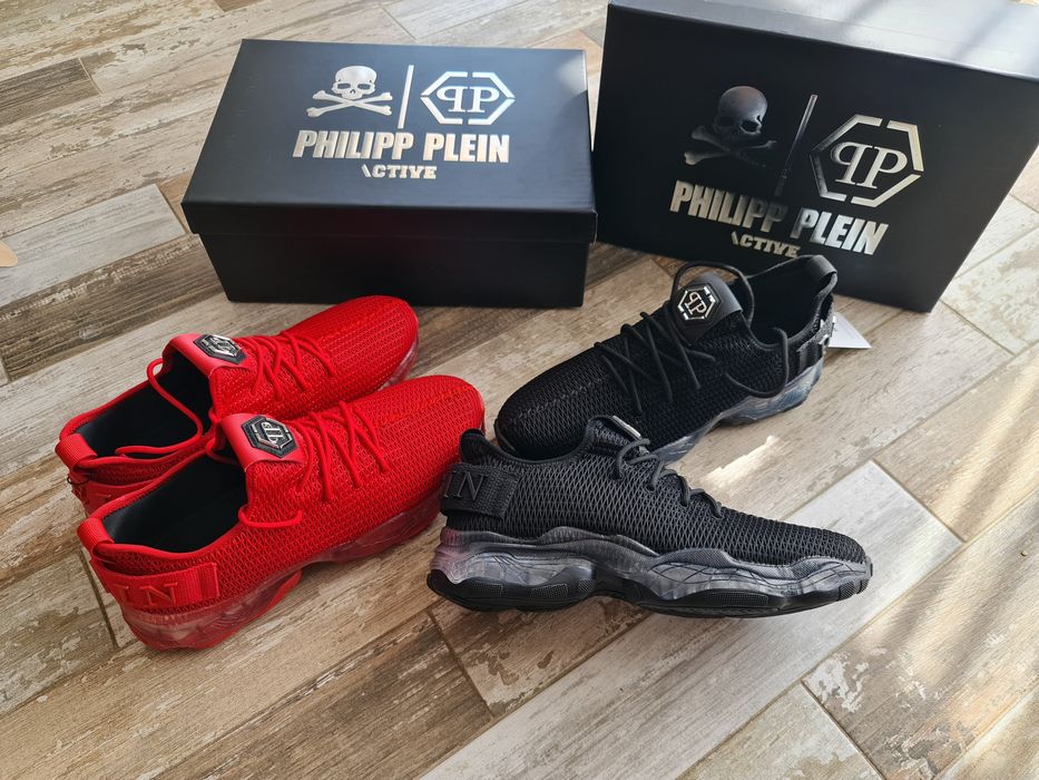 Sneakersi,Adidasi Philipp Plein ORIGINALI,NOI,factura!44-45 Negru,Rosu