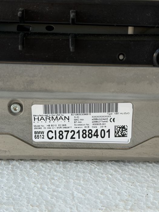 Navigatie NBT EVO BMW X3 G01 X4 G02 Seria 5 G30 Seria 6 G32 8721884