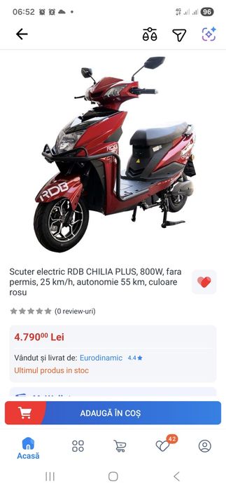 Scuter Electric RDB Chilia Fara Permis