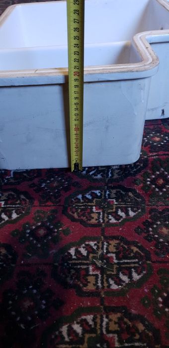 Бяла керамична мифка с 2 отделения