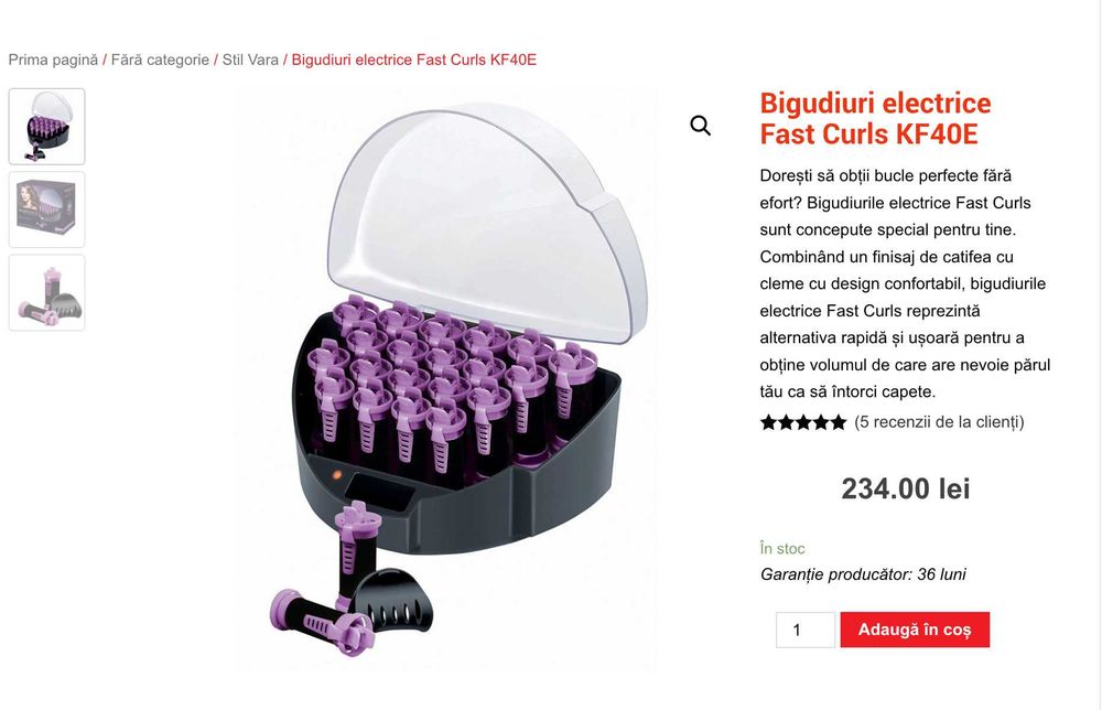 Bigudiuri electrice Fast Curls KF40E - noi