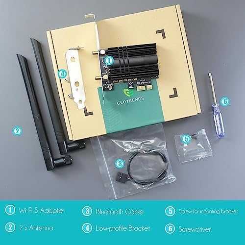 GLOTRENDS AC1200 WiFi 5 PCIe карта с Bluetooth