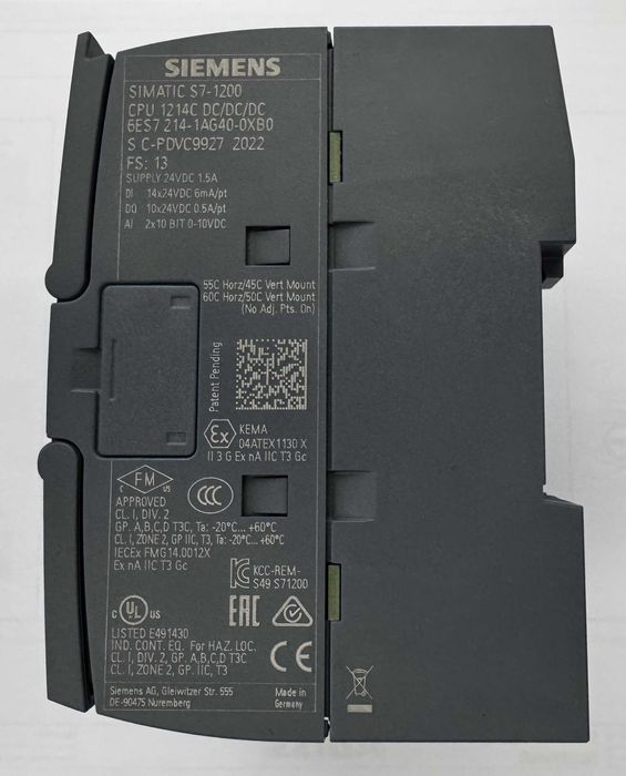 Siemens automat PLC SIMATIC S7 1200 CPU 1214C DC/DC/DC
