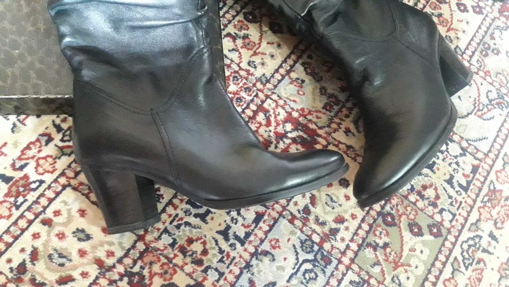 Зимние кожа мех  сапоги