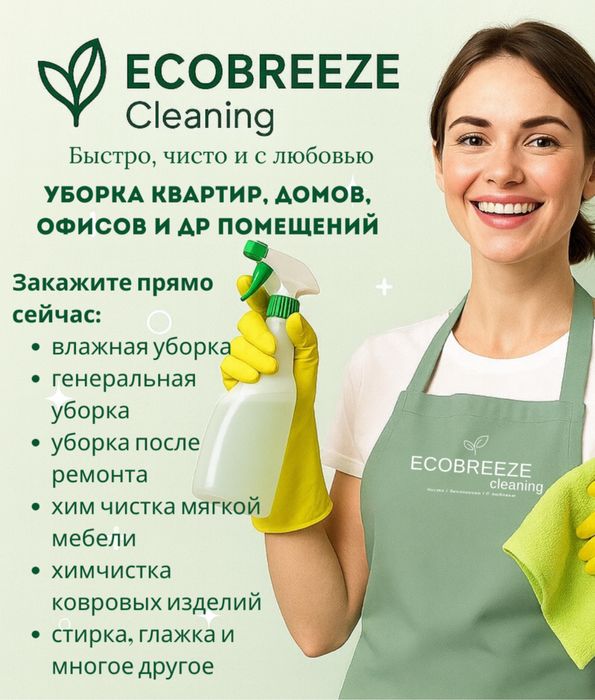 Профессиональный клининг. Уборка квартир, домов, офисов. Химчистка