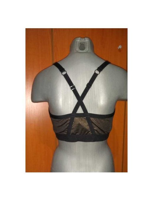 Bustiera neagra/aurie cu dublura pentru bureti , UK, S-M