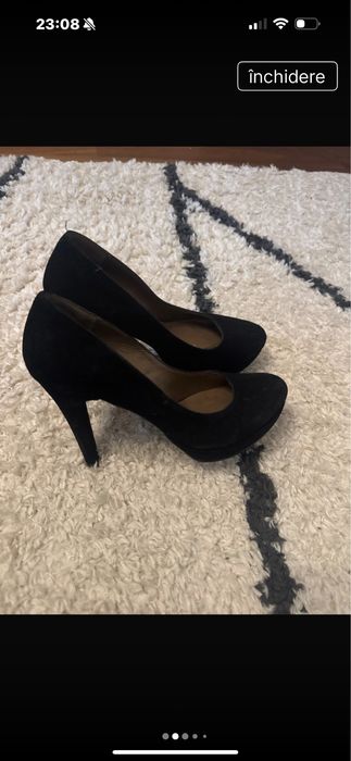 Pantofi eleganti din piele intoarsa