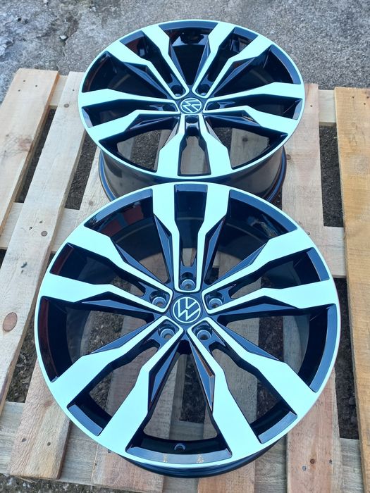 19"Vw Suzuka 8.5ж ет38 Tiguan Touran Passat Jetta T.roc Black Polish Ч