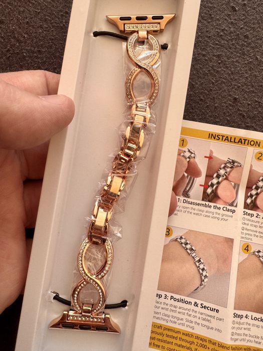 Brăţară ceas compatibilă Apple Watch – auriu roz 38–42mm